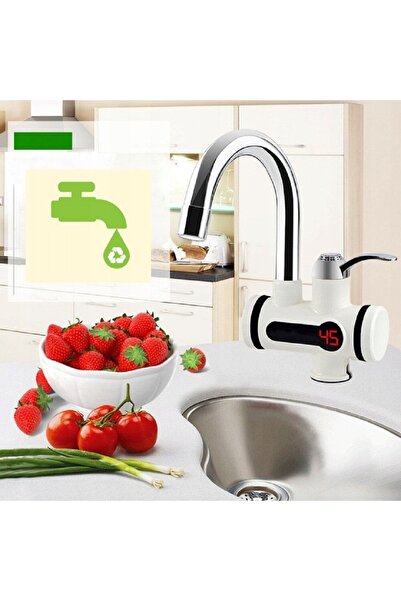 Wevolt Elektrikli Ani Su Isıtıcı Musluk Termal Ani Su Isıtıcı Musluk+çelik Siprel Başlık Hediyeli.(lavoba)