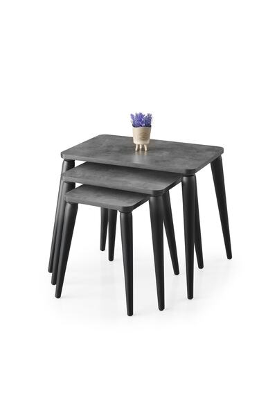 Erezogulları Mobilya Arya Mdf Dikdörtgen 3lü Zigon Sehpa