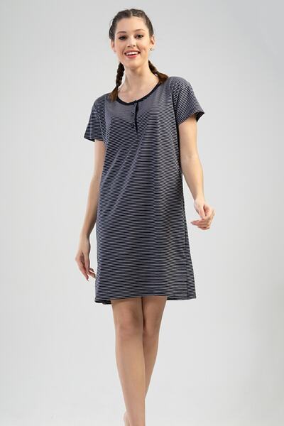 GOOD LOOK Kadın 3 Düğmeli Kısa Kol Tunik