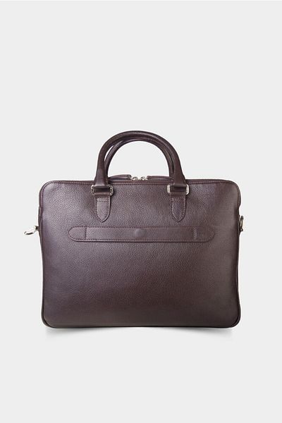 GUARD Brown Leather Briefcase - 3 Compartments