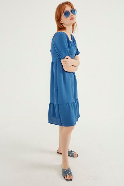 MEECY Rochie de damă cu guler Madonna albastru indigo