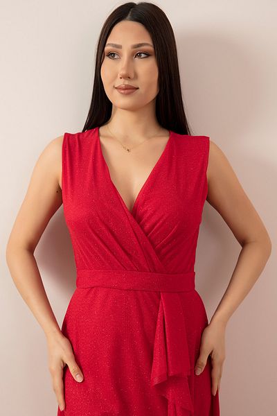 PULLIMM Zero Sleeve Double Breasted Long Dress 13394