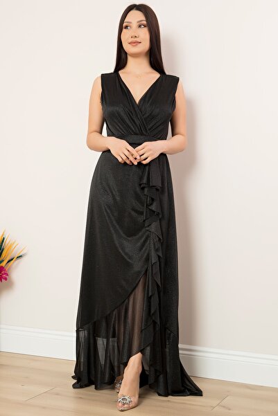 PULLIMM Zero Sleeve Double Breasted Long Dress 13394