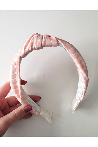 HALHALMILL Salmon Color Polka Dot Knot Hair Band Crown