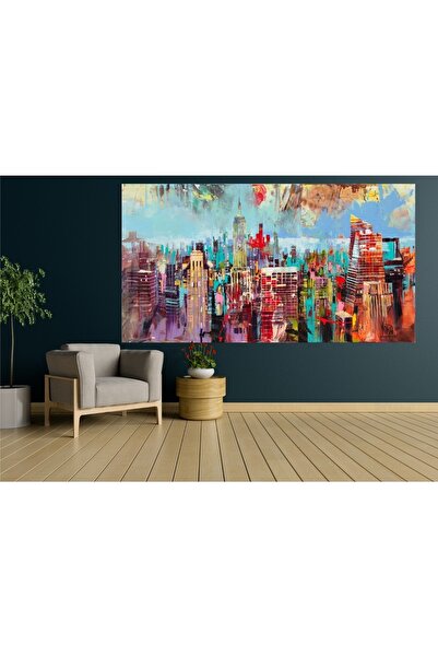 HDART Soyut Modern Şehir City Duvar Kanvas Tablo Tablosu