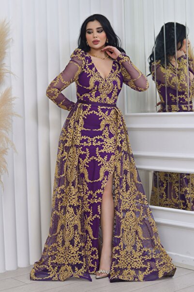 Matik Abiyem Esnek Tül Üzerine Kabartma Simli Tasarım Abiyemiz