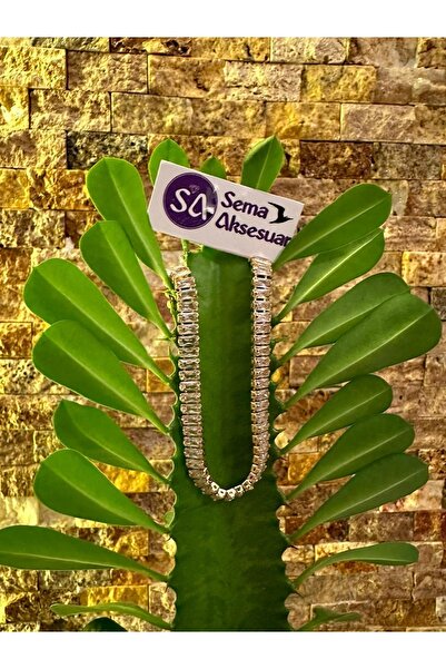 sema aksesuar Gold Color Baguette Stone Waterway Bracelet - Zircon Stone Brac...