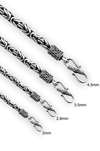 ENCİLİ SİLVER 925 Ayar Gümüş Kancalı Model Kral Zinciri Oval Bileklik