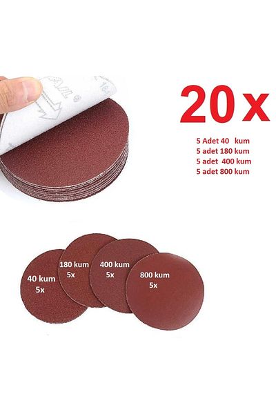 Depolife 115mm Velcro Sanding Disc Set 40 Grit 180 Grit 400 Grit 800 Grit 20 Pieces Dry Sanding Set