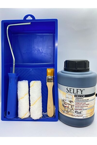 Rich Selfy Decor Kendinden Vernikli Mobilya Boyası 1250 Cc Siyah Boyama Rulo ...