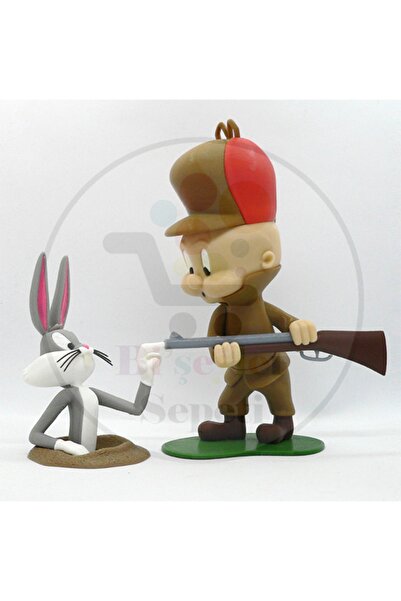 Bi'şeyler Sepeti Bugs Bunny Ve Avcı Elmer Fudd Figür