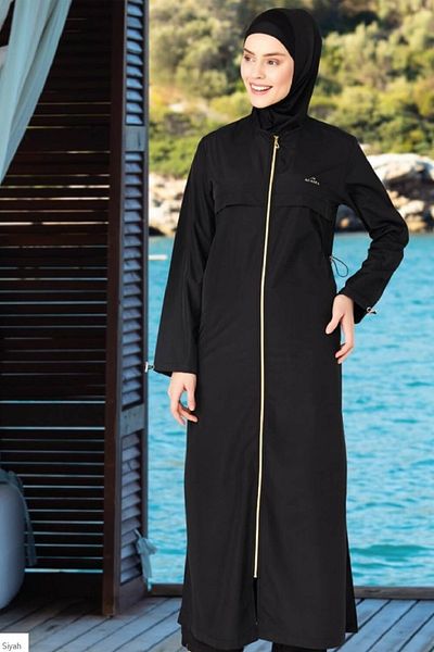 Adasea Γυναικείο μακρυμάνικο ολόσωμο μαγιό Hijab με φερμουάρ 1267