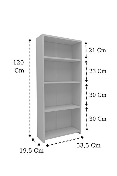 IRMAK DÜNYASI 4 Raflı Çok Amaçlı Raf ,mutfak Rafı, Kitaplık, Erzaklık, Kiler Rafı