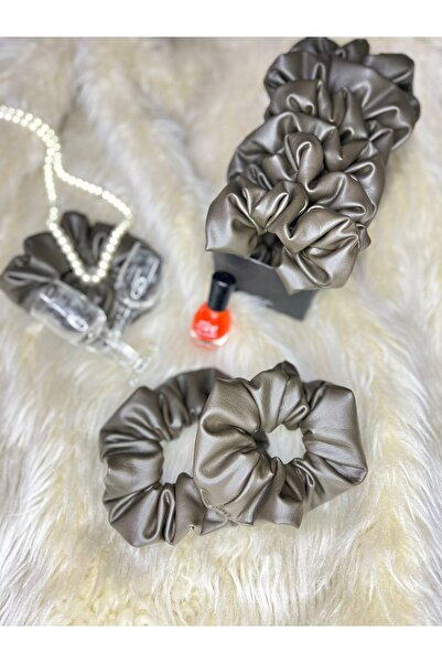 Donna Liberta Dark Khaki Leather Hairpin Girl Child Handmade Soft Cotton Bagel Hair Clip Buckle021