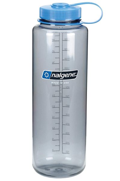 NALGENE 48oz Wm Gray / Blue Cap Tritan Water Bottle
