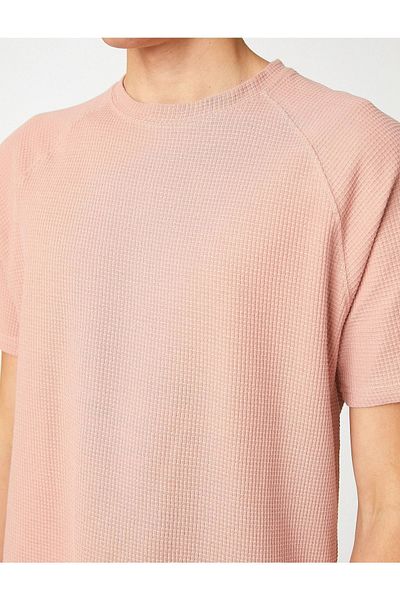 Koton 3sam10249hk Ανδρικό T-shirt Ροζ
