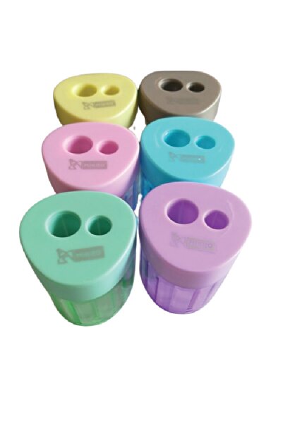 Mikro مبراة قلم رصاص مثلثة بفتحة مزدوجة Mk-1009