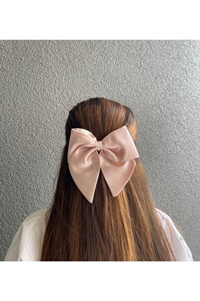 asyakuş مشبك تلقائي بفيونكة من الساتان الفاخر للنساء