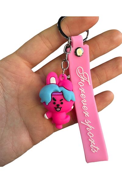 çorapdunyam Комплект чорапи и ключодържател с цветен дизайн Cooky Bts Emoji