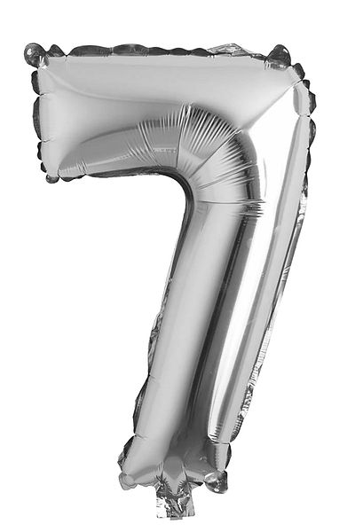 Parti dolabı 100 Cm Silver Gray Large Foil 7 Number Balloon 40inc