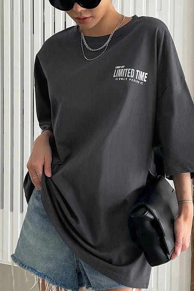 MODAGEN Dámské uzené limitované triko oversize pohodlného střihu