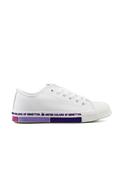 Benetton Bn 70017 White Lilac Γυναικεία Casual Παπούτσια Bn-70017-white-lila ...