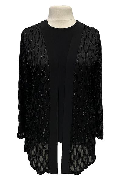 GAYE TRİKO Μαύρο Serra Plus Size Εσωτερικό και Εξωτερικό Κομψό Βραδινό Φόρεμα με λεπτομέρεια από ασήμι