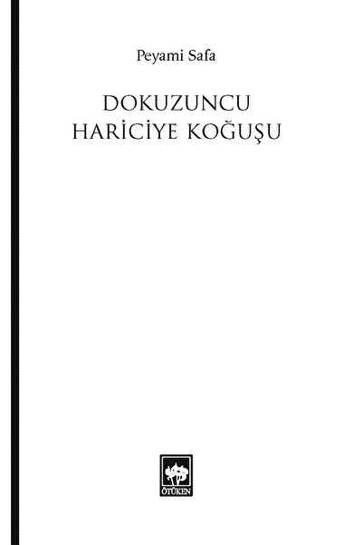 Ötüken Neşriyat Dokuzuncu Hariciye Koğuşu (Yeni Kapak) Ötüken Neşriyat (Korunaklı Poşetle)