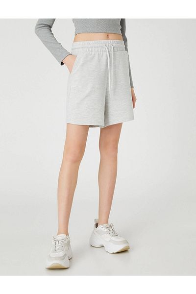 Koton 3sal40037ık Damen-Jeans- und Canvas-Shorts Snow Melange