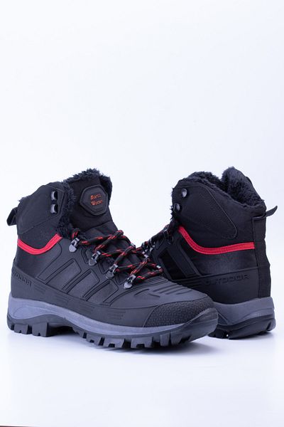 en7 Black Red Unisex Thermo Sole Furry Outdoor Shoes T40