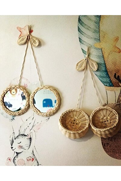 HEMA BAMBU Rattan Kiraz Ayna Sepet Tk