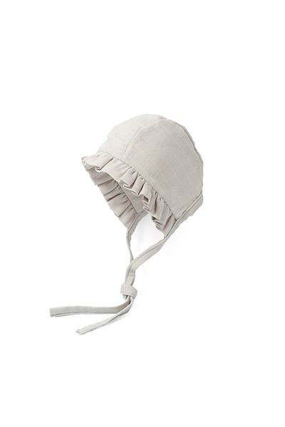 DEUX LAPINS 100% Cotton Muslin Baby Cap - Plain Gray