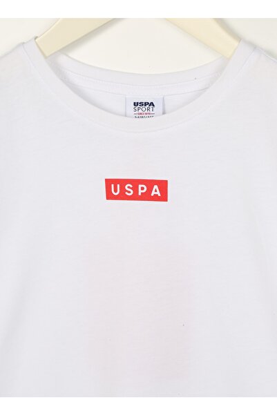 U.S. Polo Assn. Bílé chlapecké tričko s potiskem Kamedakıds