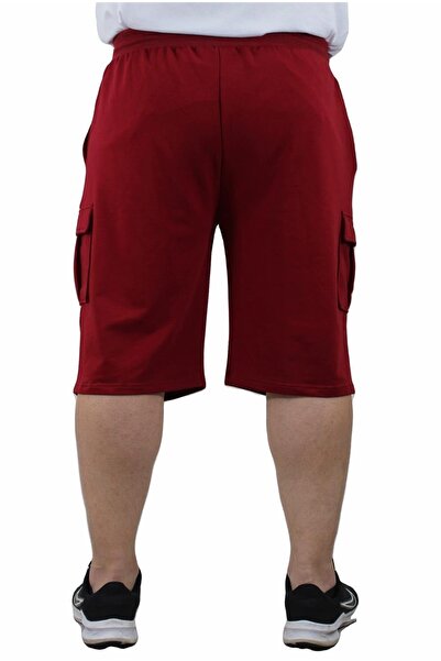 MocGrande Large Size Commando Pocket Combed Cotton Shorts 23602 Claret Red