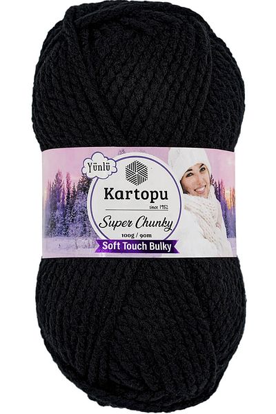 Kartopu Σούπερ Τσάνκι Υάλινη Κλωστή Χεριού K940 Μαύρο