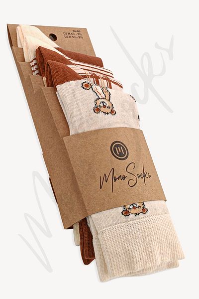 Mono Socks 4 Συσκευασίες κάλτσες Teddy Bear Lazy Bear