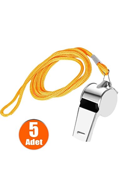 Hyd 5 Adet Metal Ipli Ddüdük Deprem Düdüğü Hakem Düdüğü