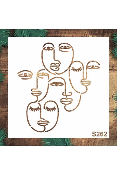 STENCİLTASARIM Stencil Tasarım S262 Portre- Dekoratif Duvar, Eşya, Fayans,kum...