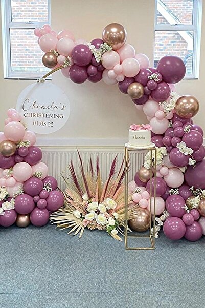 BEST PARTİ DOĞUM GÜNÜ PARTİ SÜSLERİ Retro Yaban Çileği Makaron Pembe Krom Gol...