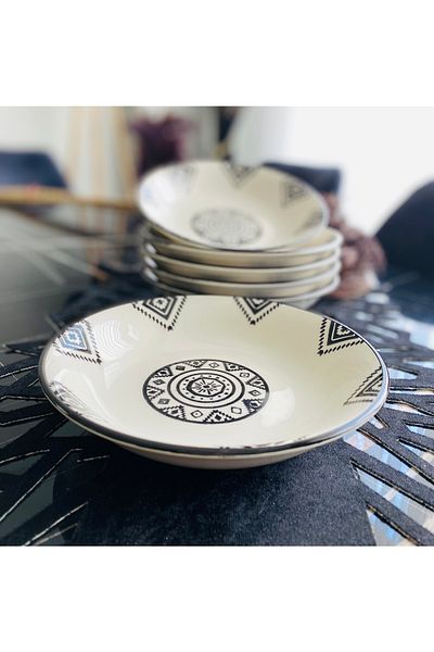 VENÜS HOME DECORATION Kilim Pattern 6-Piece Dinner Plate