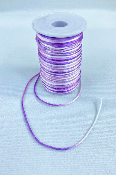 Hobigram Κολιέ 1 mm Κορδέλα Σατέν Σχοινί Κολιέ Βραχιόλι Σχοινί Μωβ Λιλά Αποχρώσεις Χρώμα 10 μέτρα – Σχοινί πλεξίματος – Ο