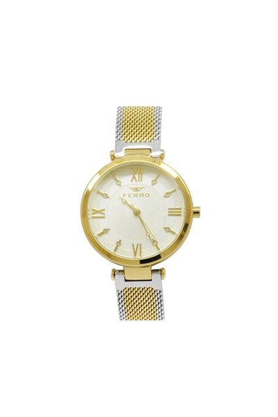 Tesbihane Gold-silver Color Straw Cord Women's Wristwatch Th-f21232c-d