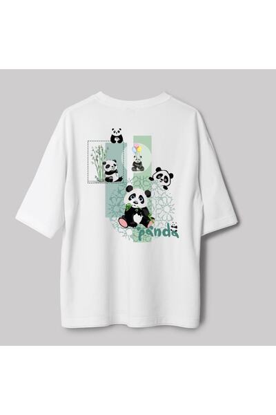 Keywest Μπλουζάκι Panda Printed White Oversize