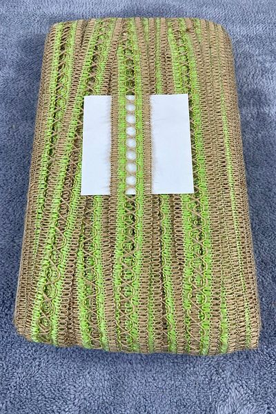 Hobigram Fistige Green Straw Cross Pattern Water Stone Ram Horn – Διακοσμητική κορδέλα, κομψό σχέδιο – Διακοσμητικό