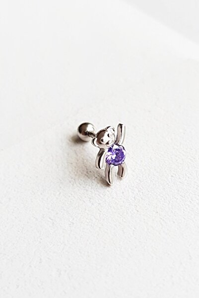 MorMajor Silver Ithal Tekli Mini Aycık Gümüş Piercing Küpe