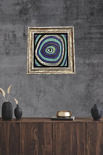 bluecape Doğal Taş Dekoratif 30x30 Cm Spiral Nazarlık Tablo