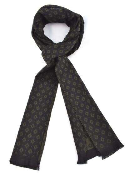 Firstmen 2023-15 Fm قميص قصير منقوش على الوجهين/كاكي-أسود