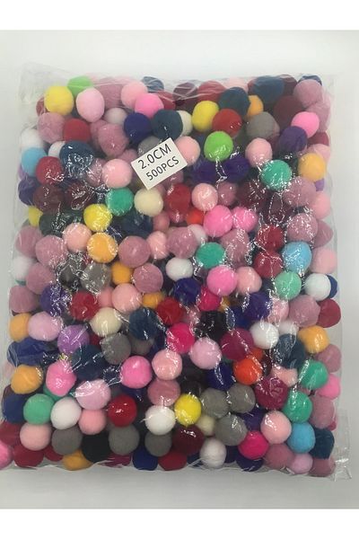 Yumuşakkeçe Pompom Plush 500 Pieces Mixed Color 2 Cm