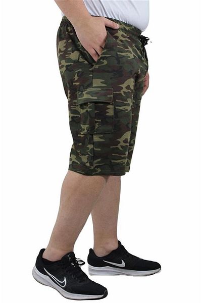Starbattal Men's Commando Camouflage Large Size Combed Cotton Shorts 23606 - Khaki