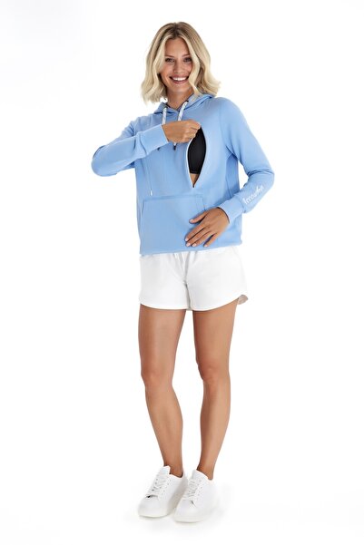 Accouchee Kadın Mavi Iconıc Kolay Emzirme Özellikli Sweatshirt